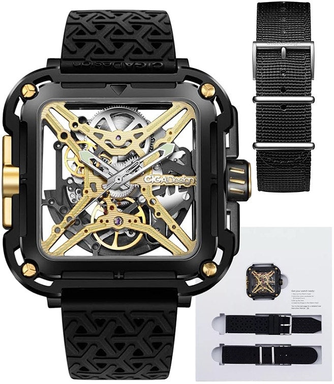 Relógio Masculino Ciga Design X021-BLGO-W25BK X-Series Gorilla Black Gold