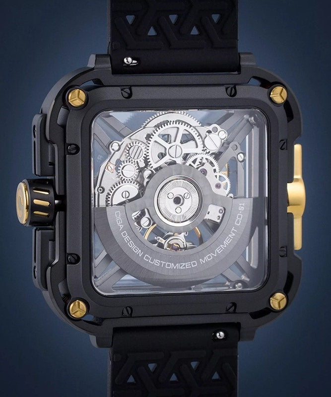 Relógio Masculino Ciga Design X021-BLGO-W25BK X-Series Gorilla Black Gold