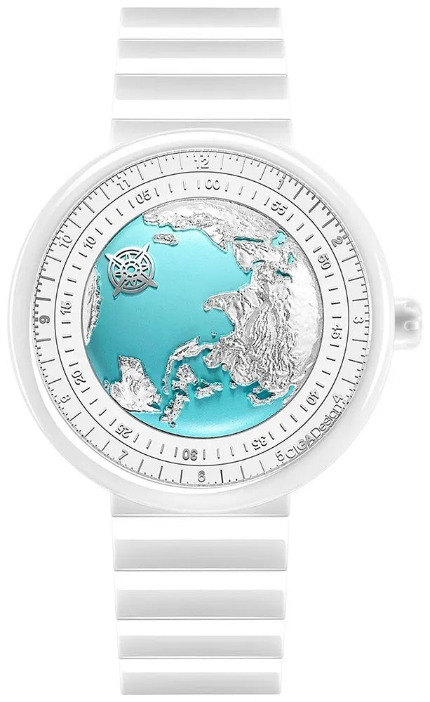 Relógio Feminino Ciga Design U032-WU01-W5W7W U Series Blue Planet Glacier Blue