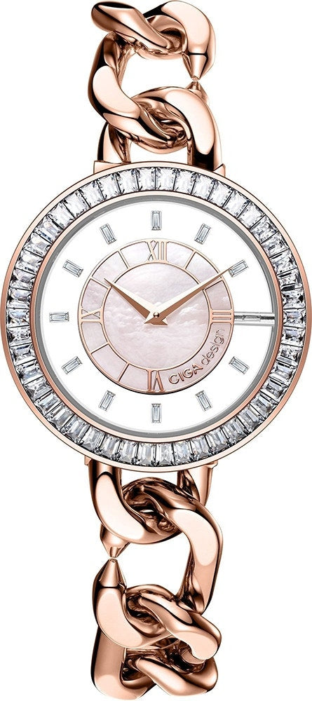Relógio Feminino Ciga Design D022-REWH-3RE Sparkle Collection Quartz Watch Rose Gold