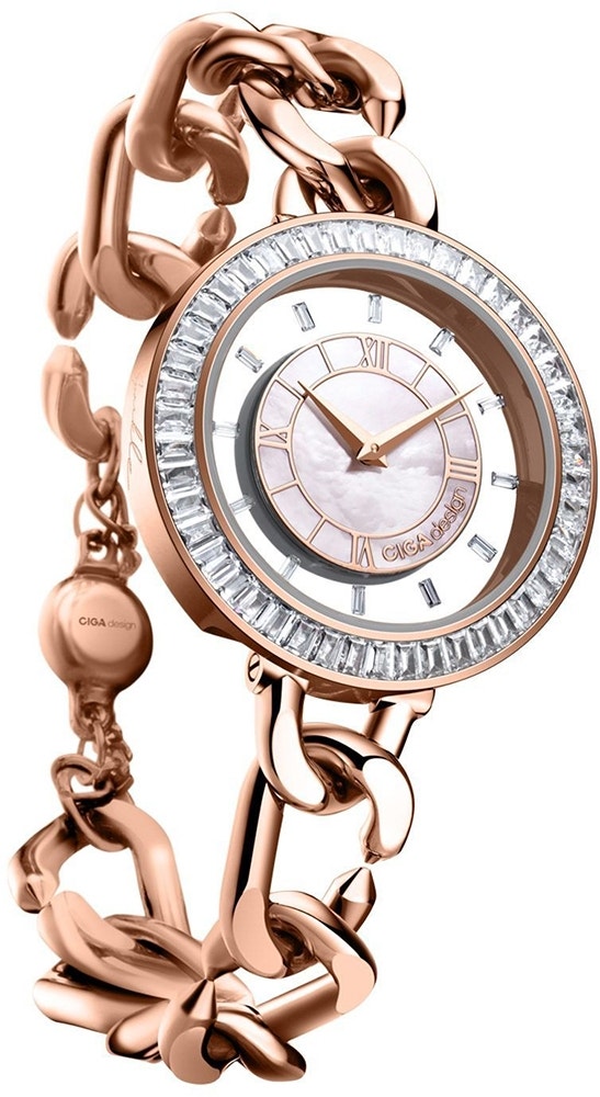 Relógio Feminino Ciga Design D022-REWH-3RE Sparkle Collection Quartz Watch Rose Gold