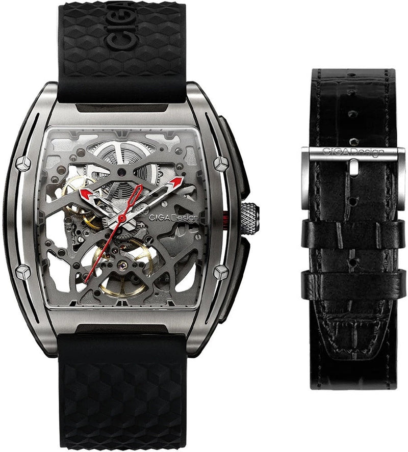 Relógio Masculino Ciga Design Z031-TITI-W15BK Skeleton Mechanical Watch Z Series Titanium