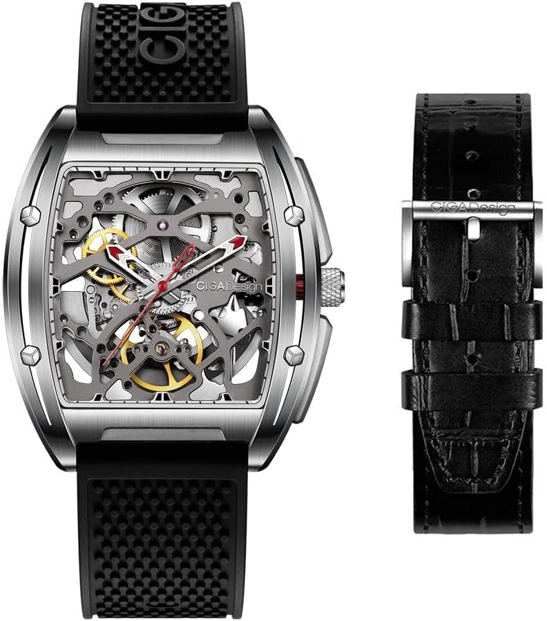 Relógio Masculino Ciga Design Z031-SISI-W15BK Skeleton Mechanical Watch Z Series Black